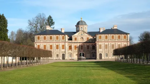 Château and French formal garden seen from above
